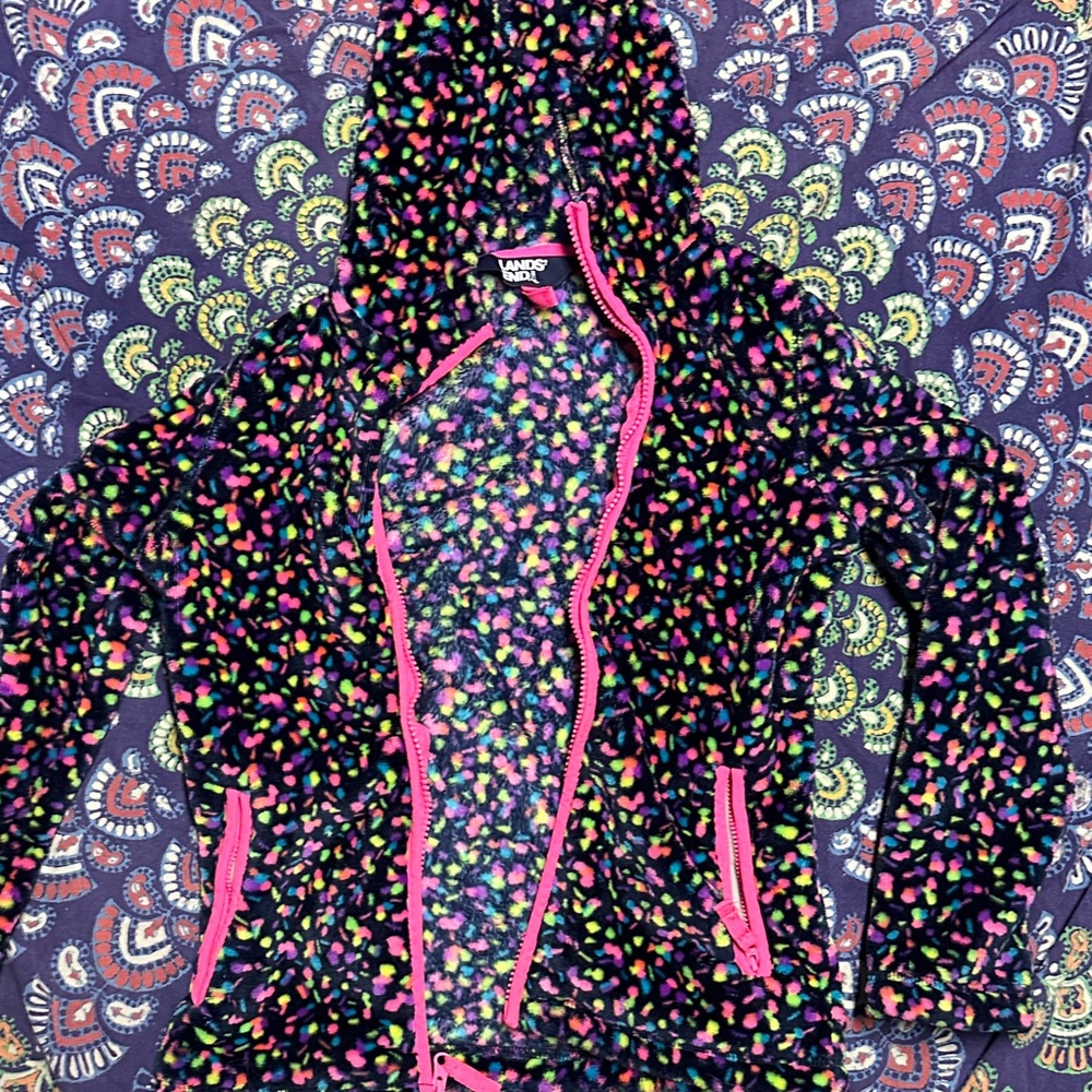 Lands' End Kids' Multicolor Fleece Puffer Jacket